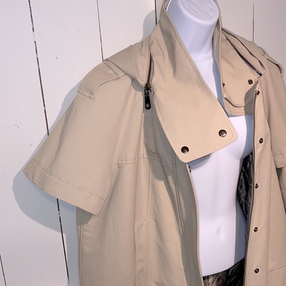 Vince Camuto Lined Trench Coat Removable Sleeves and Arms Women’s Size M - Picture 11 of 15